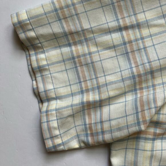 Vintage Ivy Classics Tan Blue Orange Plaid Button Down Short Sleeve Shirt XL USA - Picture 5 of 10